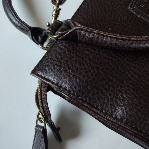 Relic By Fossil Handmade Pebble Leather Brown Satchel Shoulder Bag Purse - Picture 6 of 8